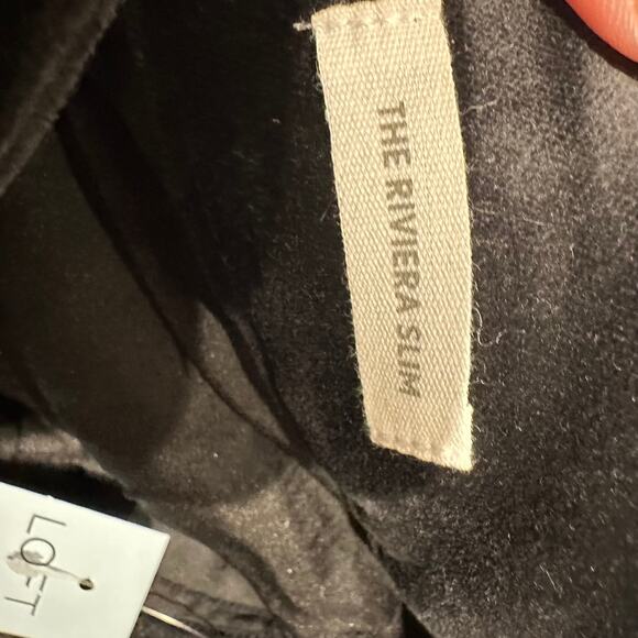 NWT Loft Size 0P Riviera Slim Velour Black Pants Event Holiday Office Work - Picture 5 of 9